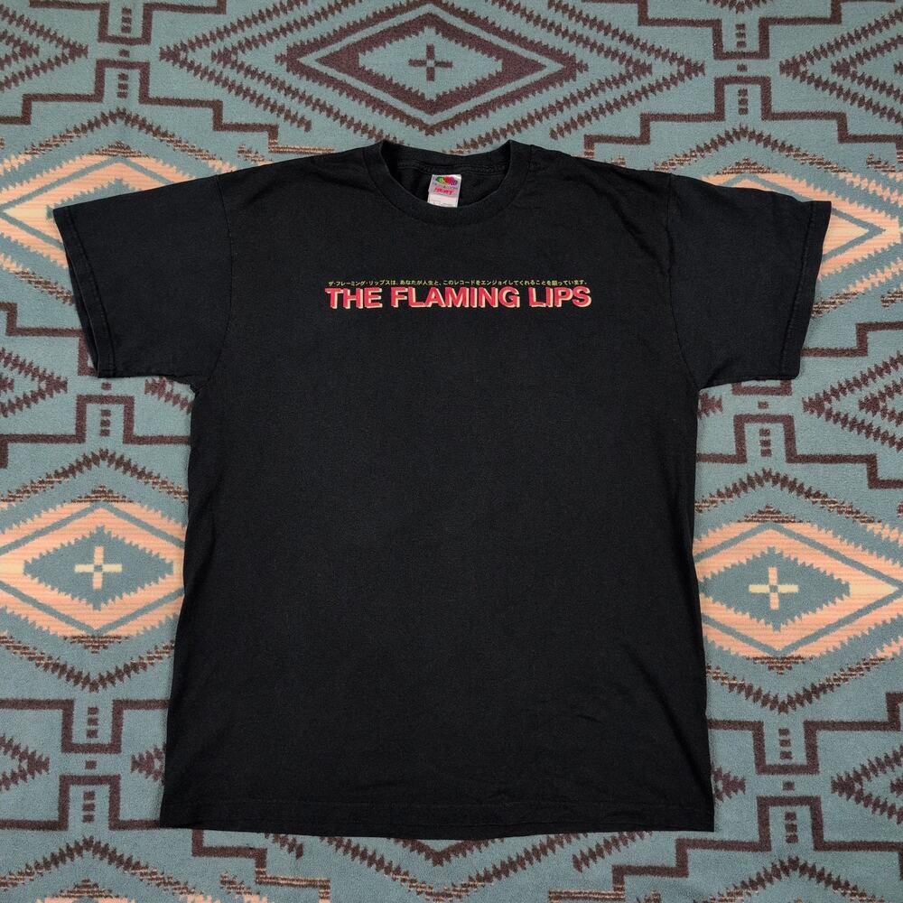 Vintage The Flaming Lips T-Shirt Japanese Text Psychedelic Yoshimi Battles Large